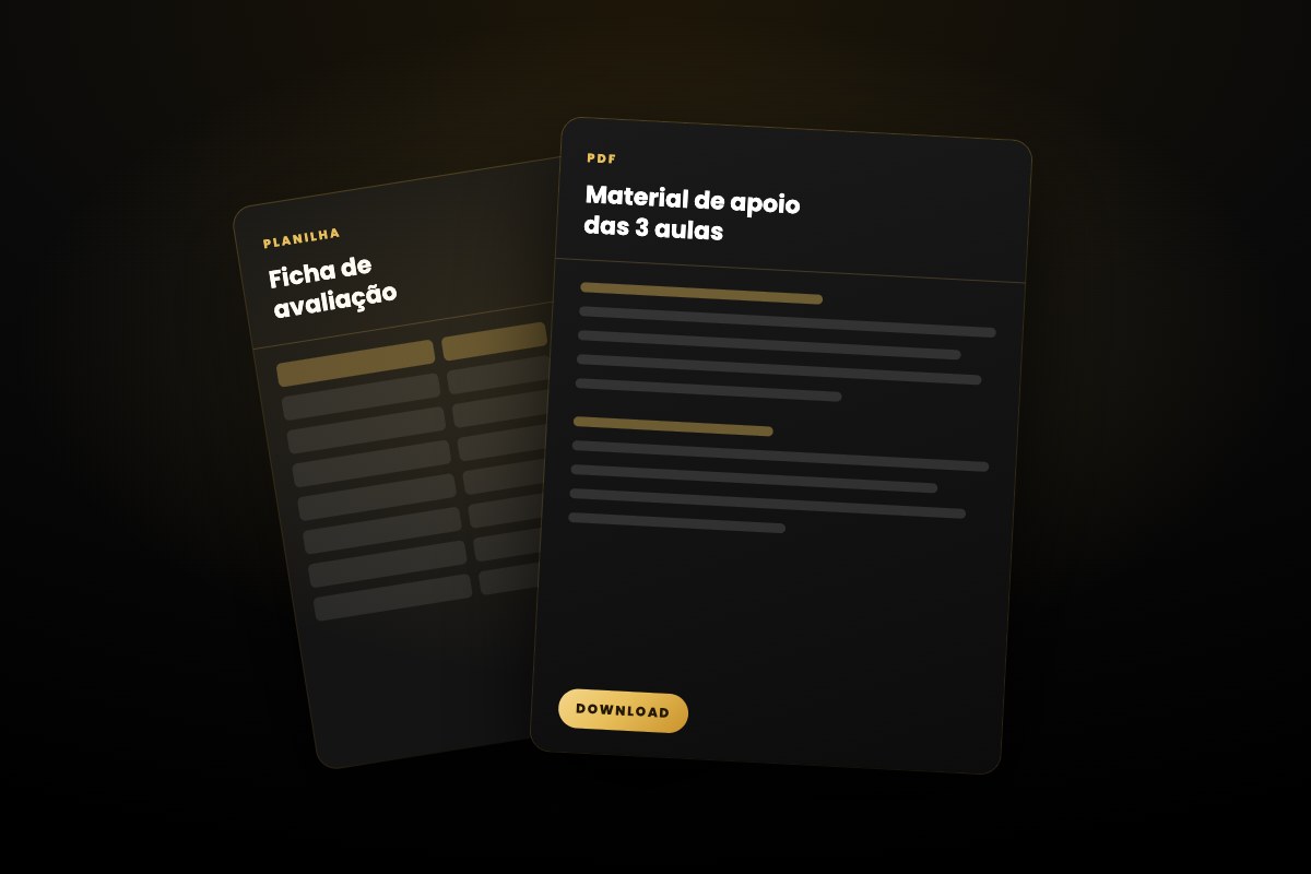 Material de apoio das aulas em PDF e planilha